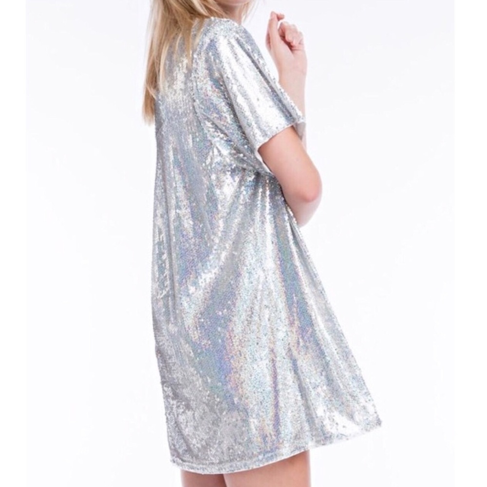 HP REFLECTIVE RAINBOW SEQUIN TUNIC DRESS - Picture 2 of 7